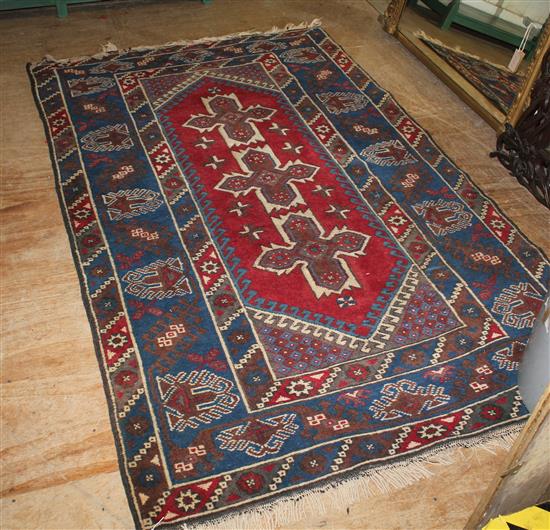 Blue & red rug
